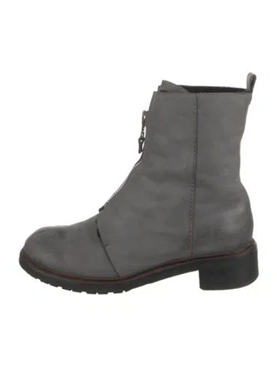 Pre-owned Henry Beguelin Leather Combat Boots In Gray