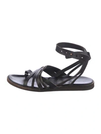 Pre-owned Henry Beguelin Leather Gladiator Sandals In Black