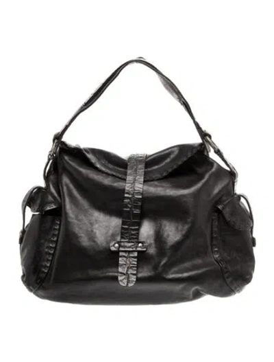 Pre-owned Henry Beguelin Leather Hobo In Black