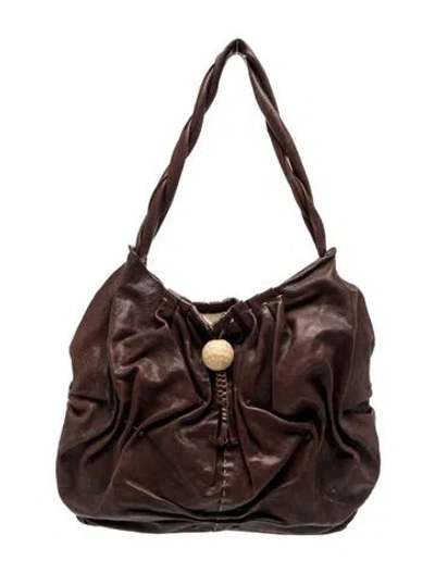 Pre-owned Henry Beguelin Leather Hobo In Brown