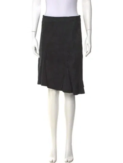 Pre-owned Henry Beguelin Leather Knee-length Skirt In Black