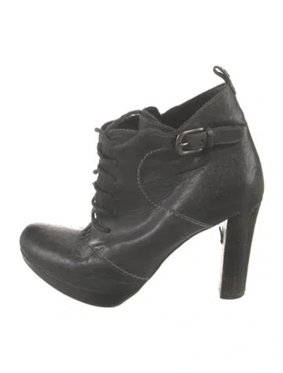 Pre-owned Henry Beguelin Leather Lace-up Boots In Gray
