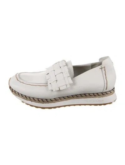 Pre-owned Henry Beguelin Leather Loafer Sneakers In White