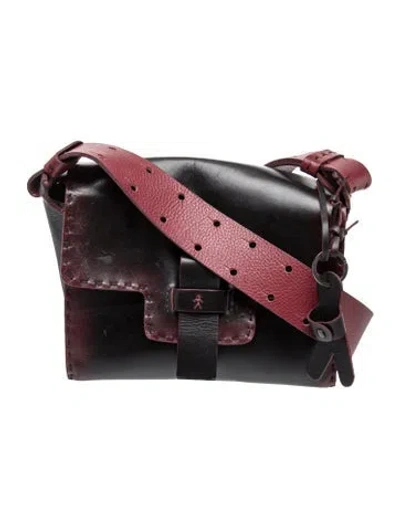 Pre-owned Henry Beguelin Leather Messenger Bag In Black