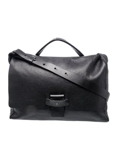 Pre-owned Henry Beguelin Leather Messenger Bag In Black