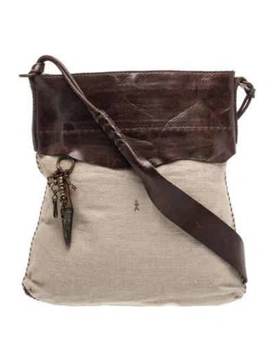 Pre-owned Henry Beguelin Leather Messenger Bag In Neutral