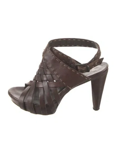 Pre-owned Henry Beguelin Leather Mules In Brown