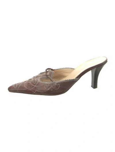 Pre-owned Henry Beguelin Leather Mules In Brown