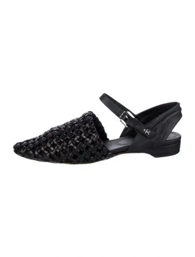 Pre-owned Henry Beguelin Leather Patterned Flats In Black