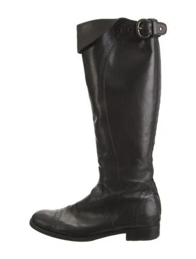 Pre-owned Henry Beguelin Leather Riding Boots In Black