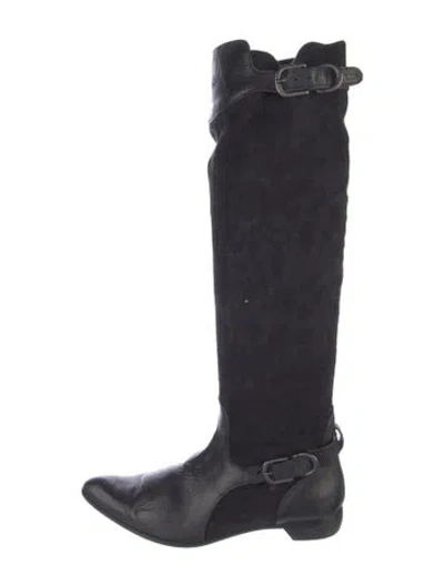 Pre-owned Henry Beguelin Leather Riding Boots In Black