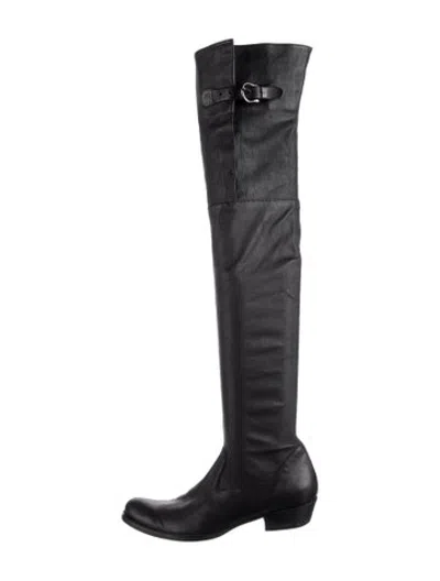 Pre-owned Henry Beguelin Leather Riding Boots In Black