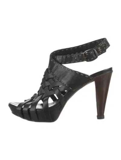 Pre-owned Henry Beguelin Leather Sandals In Black