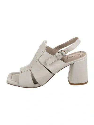 Pre-owned Henry Beguelin Leather Sandals In Grey/neutrals