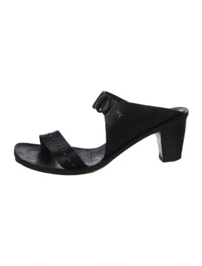 Pre-owned Henry Beguelin Leather Slides In Black