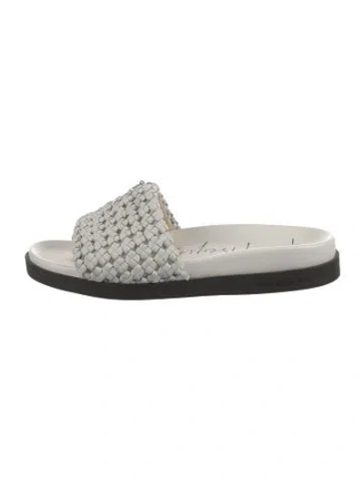 Pre-owned Henry Beguelin Leather Slides In White