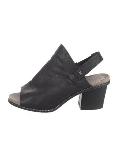 Pre-owned Henry Beguelin Leather Slingback Sandals In Black