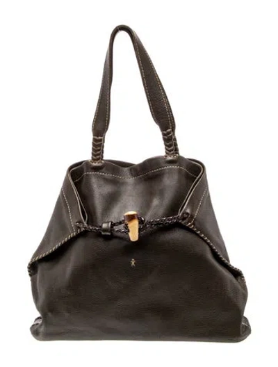 Pre-owned Henry Beguelin Leather Top Handle Bag In Black