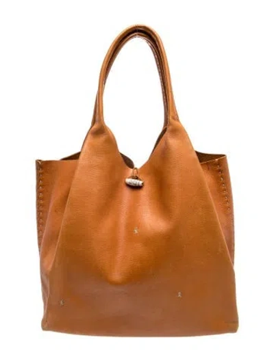 Pre-owned Henry Beguelin Leather Top Handle Bag In Brown