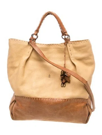 Pre-owned Henry Beguelin Leather Top Handle Bag In Neutral