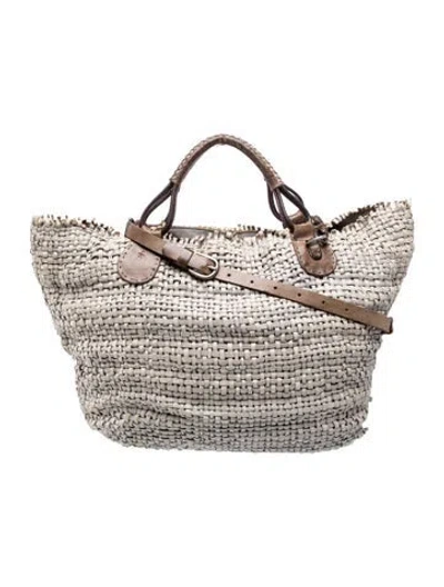 Pre-owned Henry Beguelin Leather Tote In Silver