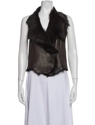 Pre-owned Henry Beguelin Leather Vest In Brown