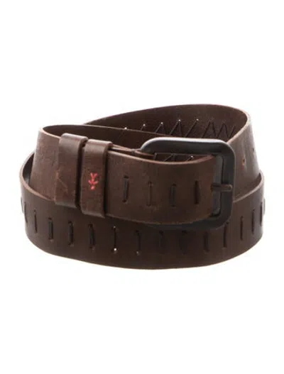Pre-owned Henry Beguelin Leather Waist Belt In Brown