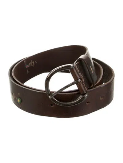Pre-owned Henry Beguelin Leather Waist Belt In Brown