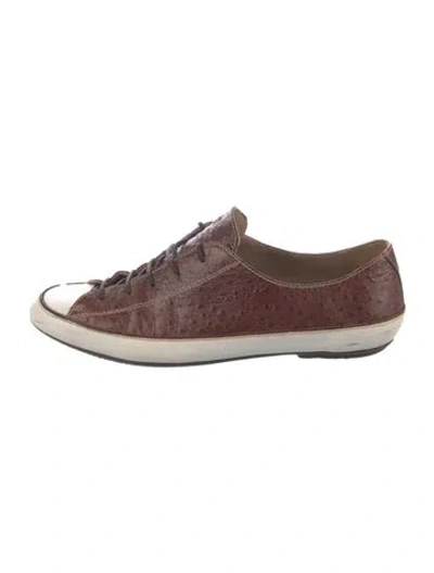 Pre-owned Henry Beguelin Ostrich Sneakers In Multi