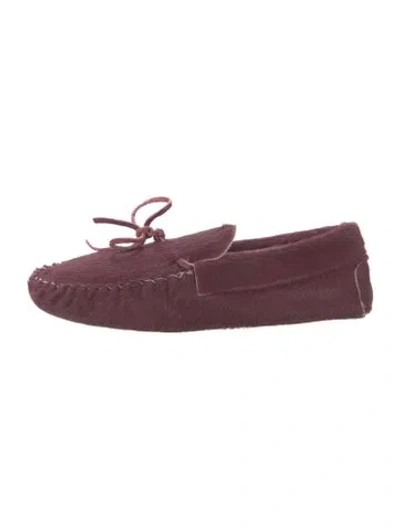 Pre-owned Henry Beguelin Ponyhair Moccasins In Burgundy