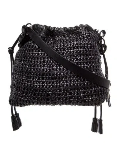 Pre-owned Henry Beguelin Raffia Crossbody Bag In Black