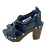 Henry Beguelin Studded Leather Platform Sandals In Black In Black