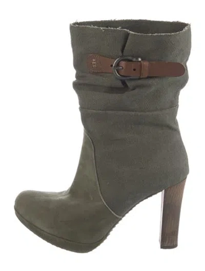 Pre-owned Henry Beguelin Suede Boots In Green