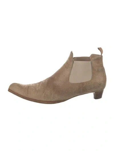Pre-owned Henry Beguelin Suede Chelsea Boots In Neutral