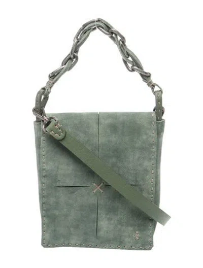 Pre-owned Henry Beguelin Suede Crossbody Bag In Green
