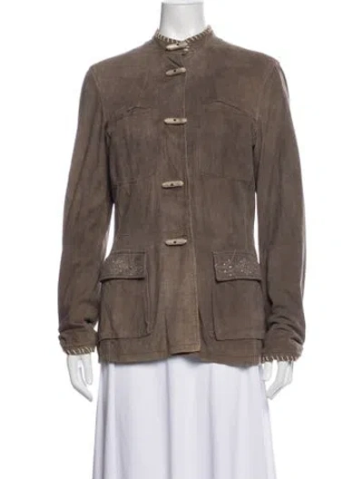 Pre-owned Henry Beguelin Suede Jacket In Brown