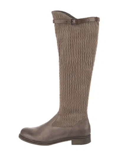 Pre-owned Henry Beguelin Suede Riding Boots In Neutral