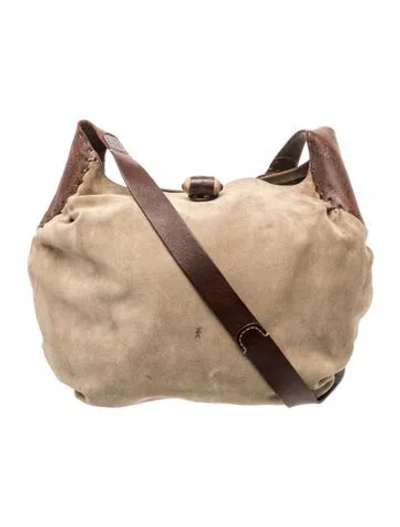 Pre-owned Henry Beguelin Suede Shoulder Bag In Neutral