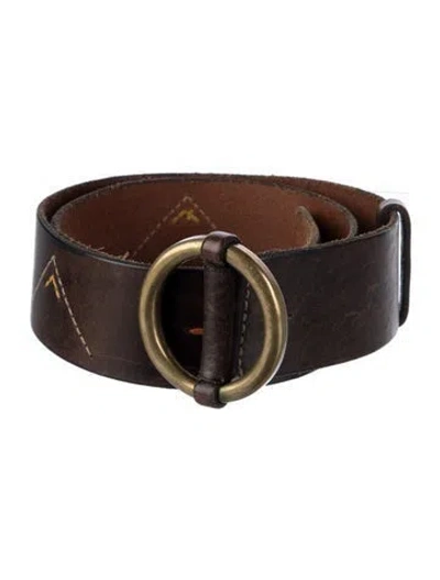 Pre-owned Henry Beguelin Wide Leather Belt In Brown