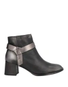 Henry Beguelin Woman Ankle Boots Dark Purple Size 8 Leather In Grey