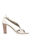 Henry Beguelin Woman Sandals Ivory Size 11 Soft Leather In White