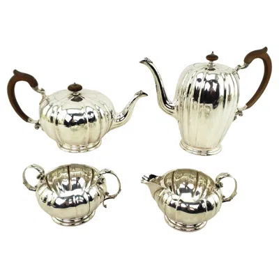 Pre-owned Henry Birks & Son Antique Birks Sterling Silver Tea Or Coffee Set With Creamer & Sugar Bowl In Sand