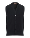 Henry Clifford Man Cardigan Navy Blue Size 38 Cotton In Black