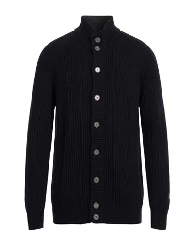 Henry Clifford Man Cardigan Midnight Blue Size 46 Wool, Viscose, Polyamide, Cashmere