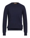 Henry Clifford Man Sweater Navy Size 46 Wool, Cotton, Viscose, Polyamide, Cashmere In Blue