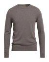 Henry Clifford Man Sweater Taupe Size 36 Wool, Cashmere In Gray