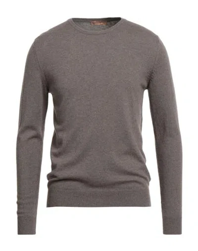 Henry Clifford Man Sweater Taupe Size 36 Wool, Cashmere In Gray
