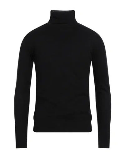 Henry Clifford Man Turtleneck Black Size 44 Wool, Cotton, Viscose, Polyamide, Cashmere