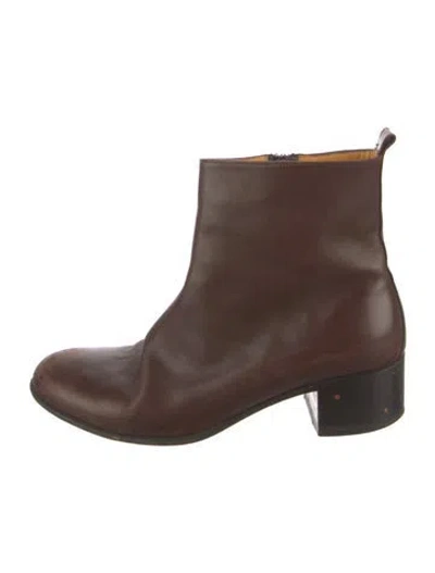 Pre-owned Henry Cuir Leather Boots In Brown