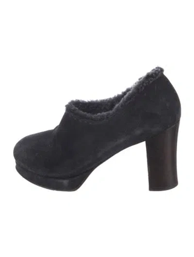 Pre-owned Henry Cuir Suede Pumps In Black